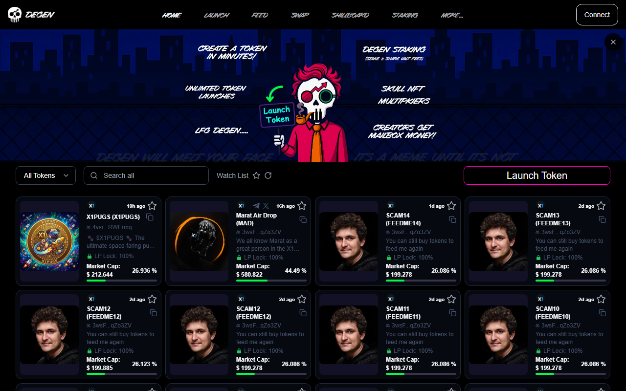 Degen Launchpad preview