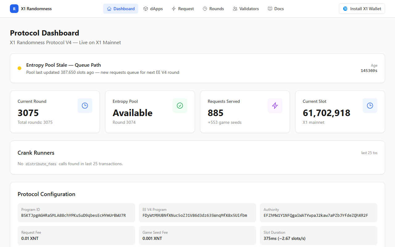 X1 Onchain Randomness preview
